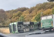 Accident pe Hula Baznei! Un TIR s-a răsturnat pe șosea